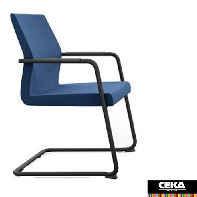 chaise réunion ACOS PRO Luge accoudoirs tissu bleu