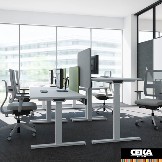 bureau assis-debout styles design blanc